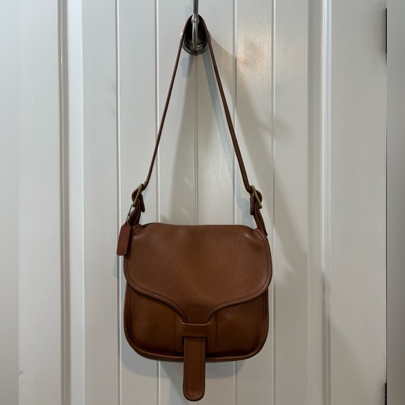 Vintage Coach Courier Mini Bag In Saddle Tan Made In New York - Picture 2 of 10